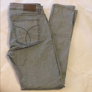 Striped Calvin Klein ankle skinnies.